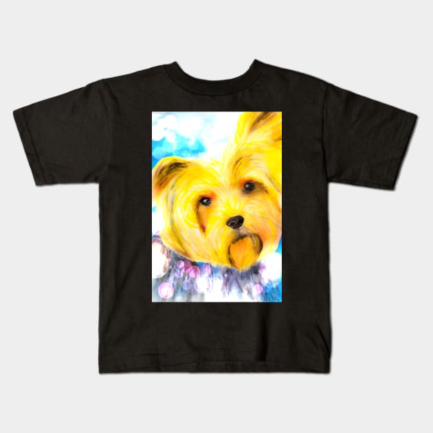 Yorkie Kids T-Shirt by teenamarie23art